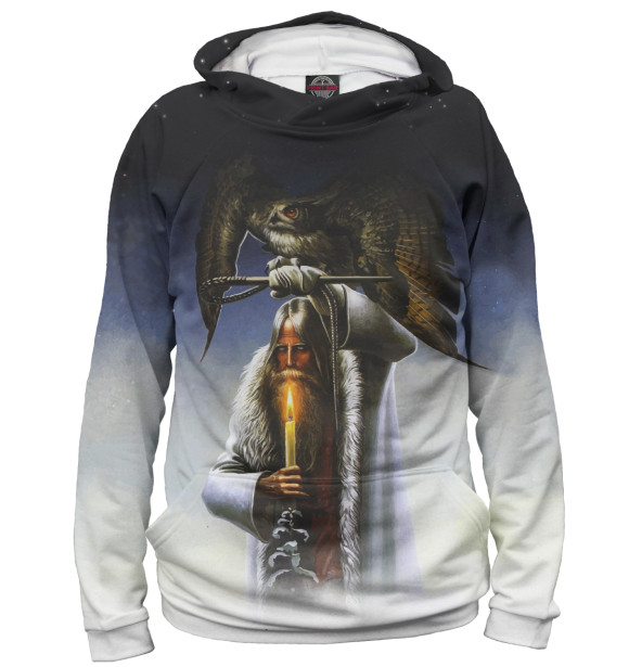 Женское худи с изображением Богатырь цвета Белый