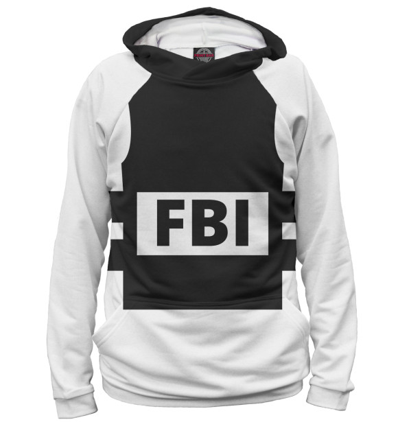 Женское худи с изображением FBI цвета Белый