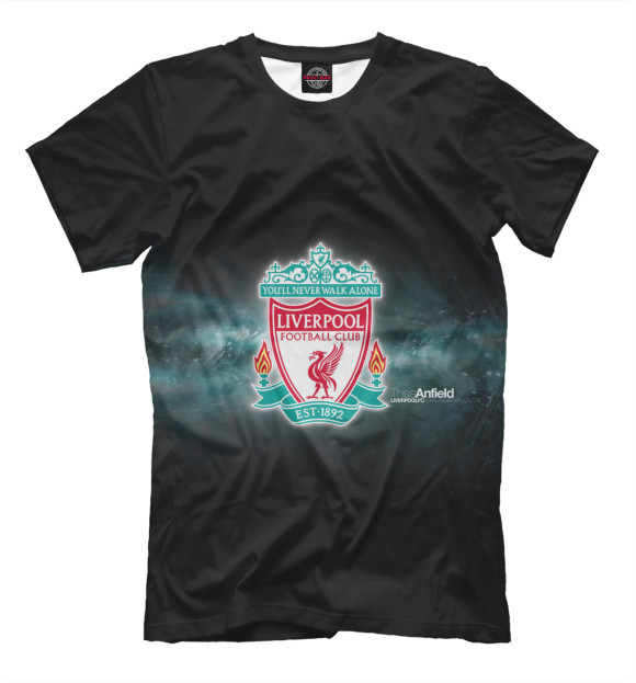Мужская футболка с изображением FC Liverpool цвета Черный