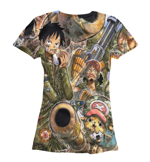 Женская футболка с притом One Piece цвета Белый Женская футболка с изображением One Piece цвета Белый