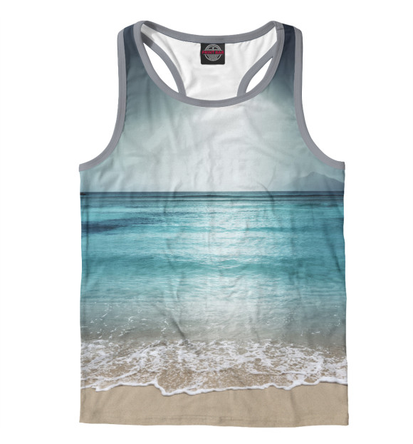 Мужская майка-борцовка с изображением На море цвета Белый