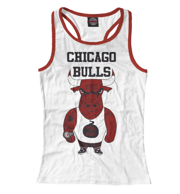 Женская майка-борцовка с изображением Chicago bulls цвета Белый