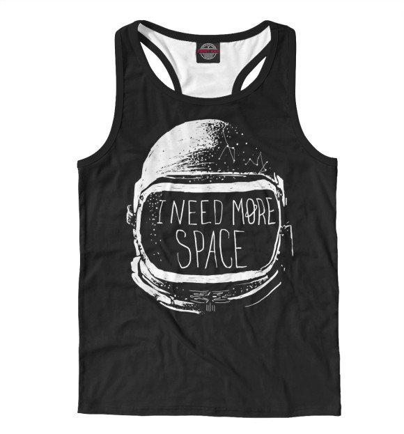 Мужская майка-борцовка с притом I need more space цвета Белый Мужская майка-борцовка с изображением I need more space цвета Белый