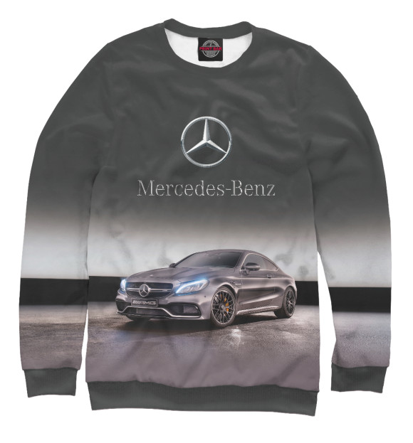 Мужской свитшот с изображением Mercedes цвета Белый
