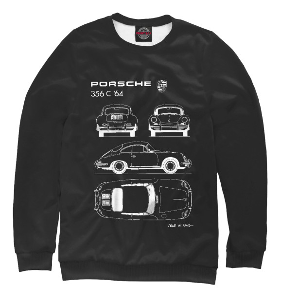 Свитшот для мальчиков с изображением Porsche 356 C '64 цвета Белый