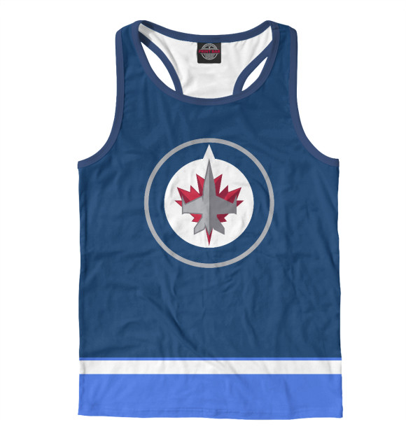 Мужская майка-борцовка с изображением Виннипег Джетс (форма) цвета Белый