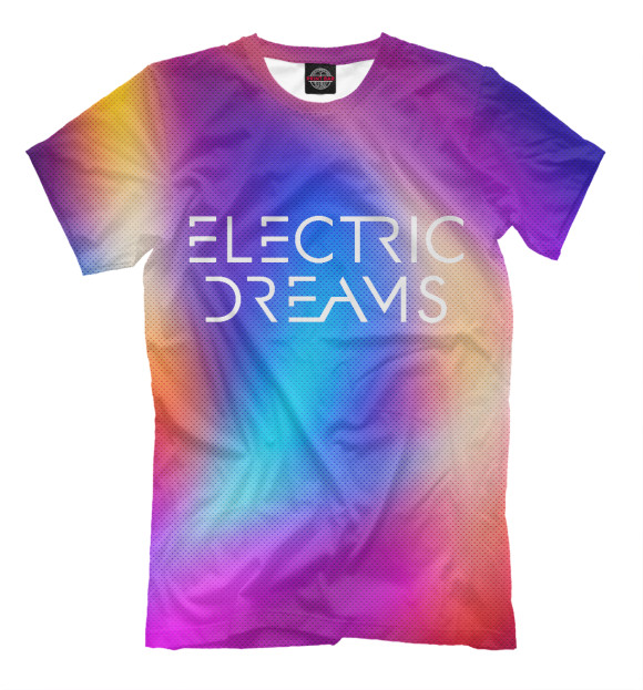 Мужская футболка с изображением Электрические сны цвета Молочно-белый