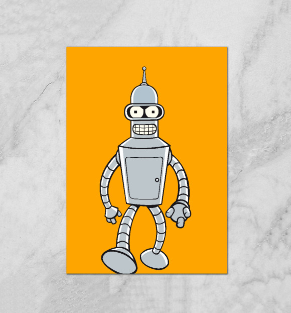 Плакат с изображением Бендер цвета Белый