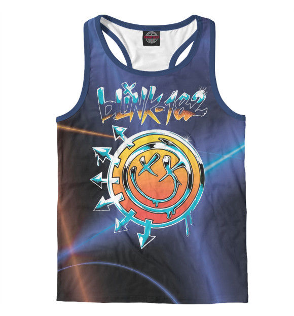 Мужская майка-борцовка с изображением Blink-182 цвета Белый