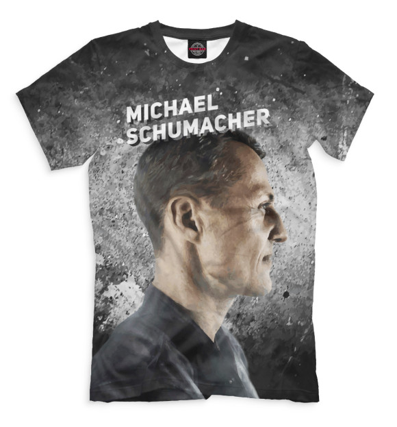 Мужская футболка с изображением Михаэль Шумахер цвета Серый