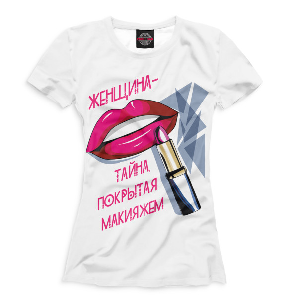 Женская футболка с изображением Тайна цвета Молочно-белый