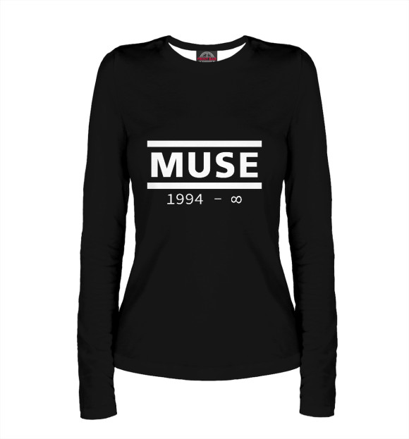 Женский лонгслив с изображением Muse цвета Белый