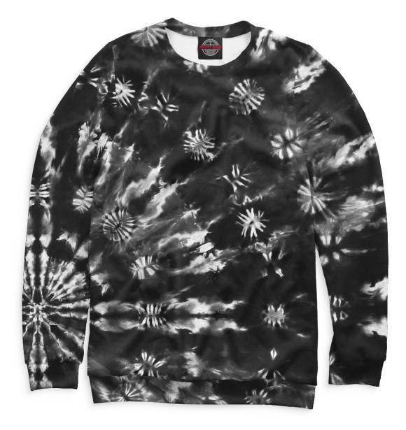 Мужской свитшот с изображением Tie-dye цвета Белый