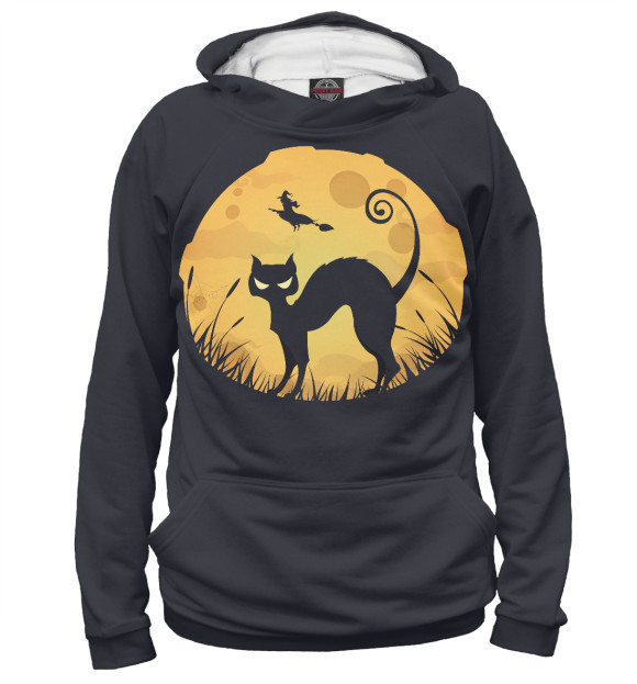 Мужское худи с изображением Halloween цвета Белый