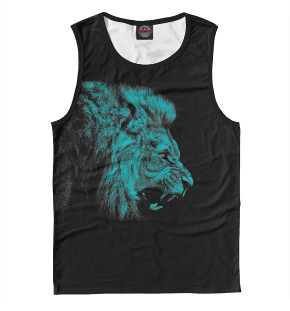 Майка для мальчика с притом Арт Лев цвета Белый Майка для мальчика с изображением Арт Лев цвета Белый