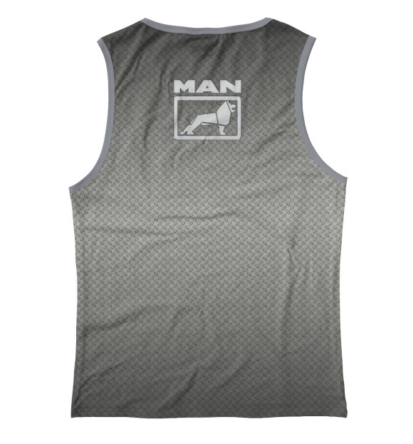 Майка для девочки с изображением MAN (рифленая сталь) цвета Белый
