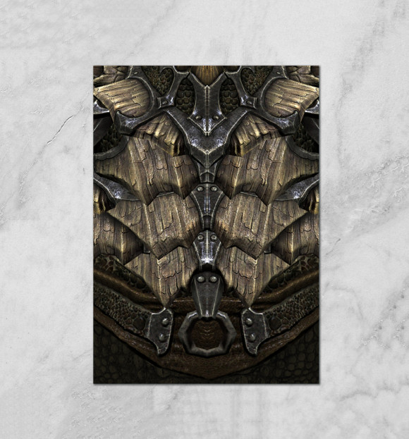 Плакат с изображением Skyrim: Dragonscale Armor цвета Белый