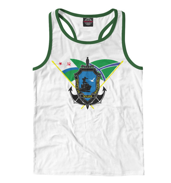 Мужская майка-борцовка с изображением Морчасти Погранвойск цвета Белый