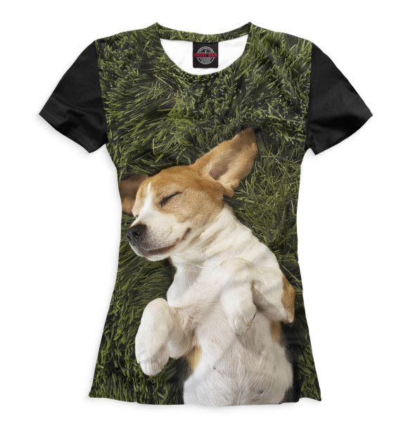Женская футболка с изображением Собаки цвета Белый