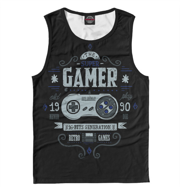Майка для мальчика с притом Gamer цвета Белый Майка для мальчика с изображением Gamer цвета Белый
