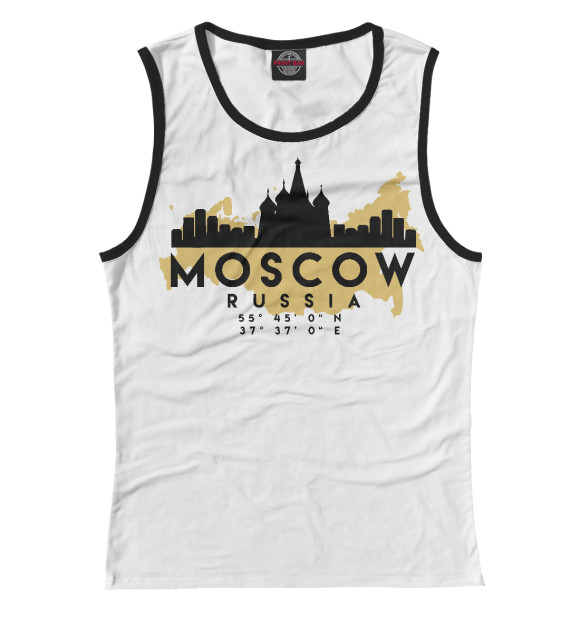 Майка для девочки с изображением Москва (Россия) цвета Белый