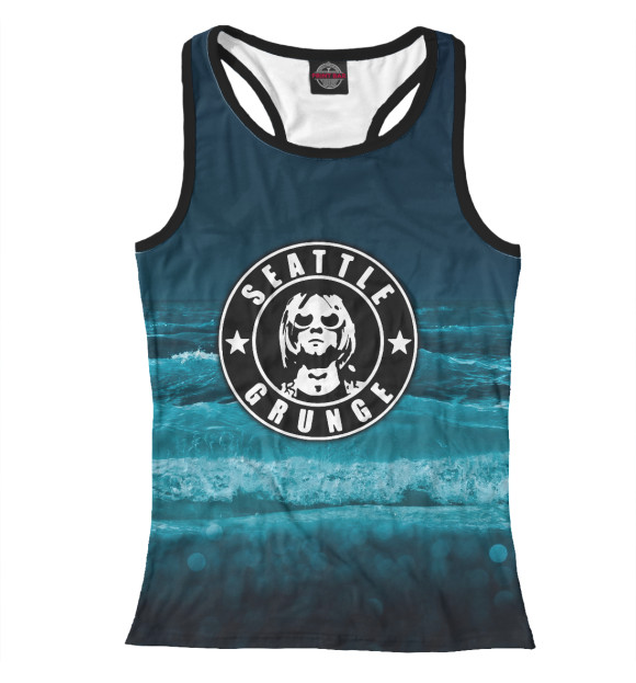 Женская майка-борцовка с изображением Nirvana цвета Белый