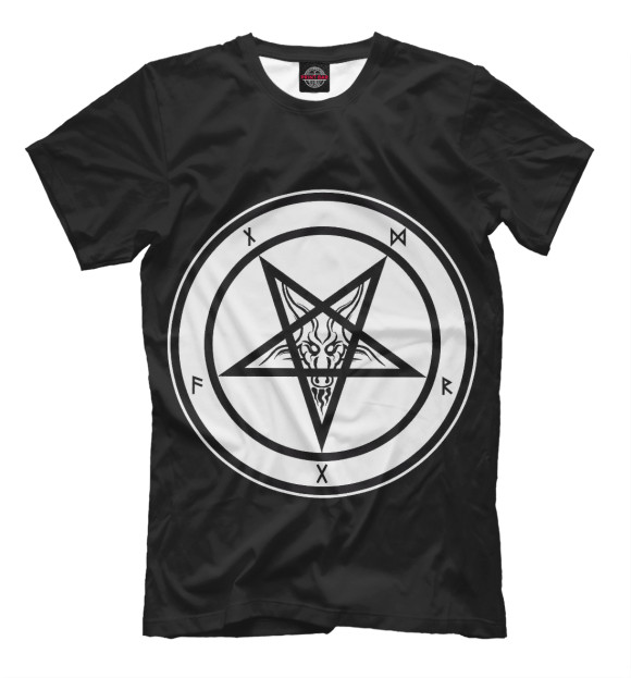 Мужская футболка с изображением Pentagram цвета Черный