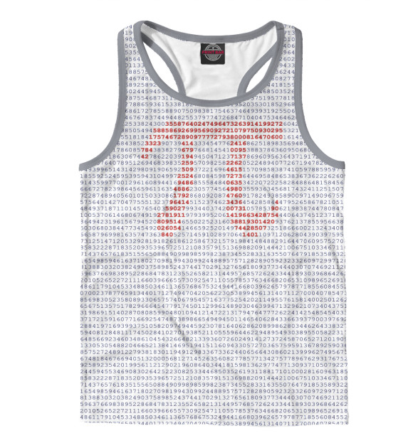 Мужская майка-борцовка с изображением число Пи 3,1415926535 цвета Белый