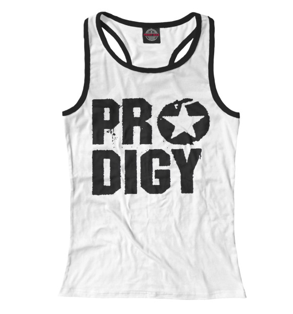 Женская майка-борцовка с притом The Prodigy цвета Белый Женская майка-борцовка с изображением The Prodigy цвета Белый