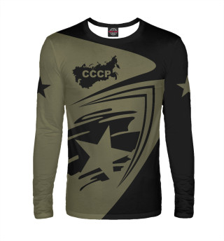 Надпись и карта  СССР на оливковом фоне