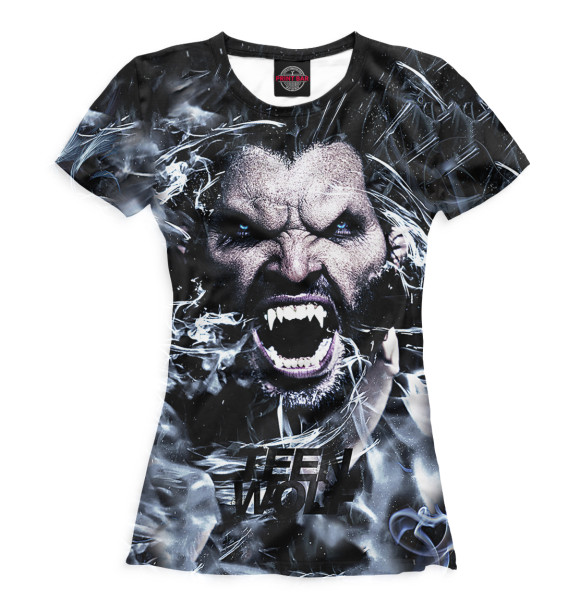 Женская футболка с изображением Волчонок цвета Белый