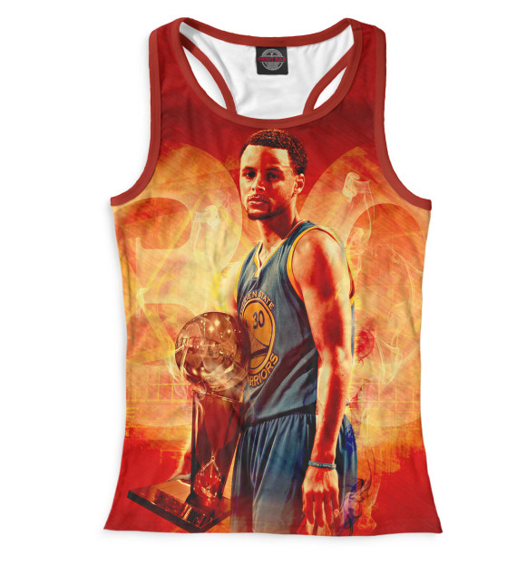 Женская майка-борцовка с изображением Стефен Карри цвета Белый