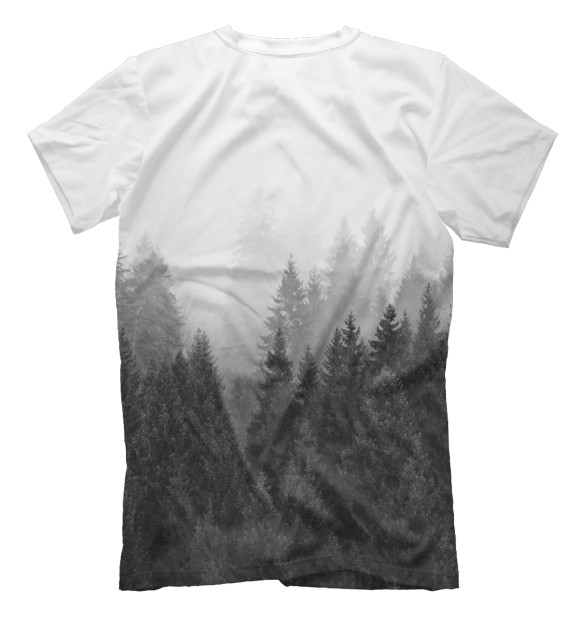 Мужская футболка с изображением Волк над лесом - Эдуард цвета Белый