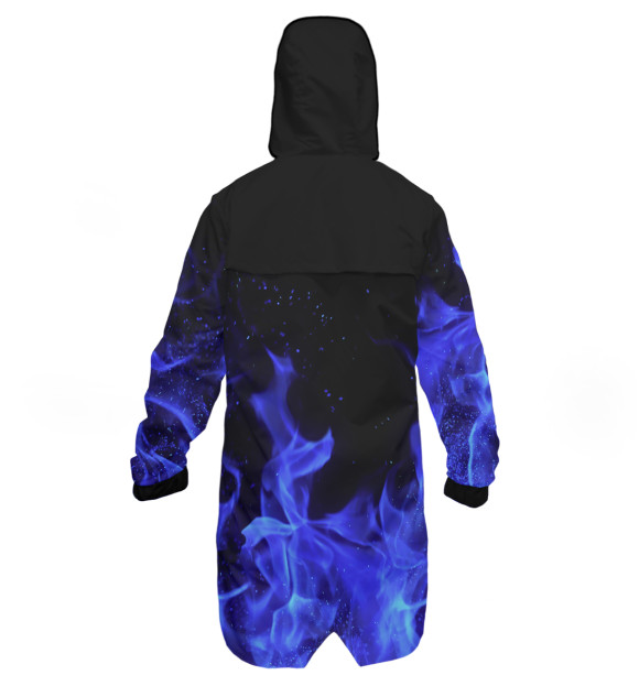 Дождевик с притом Синий огонь цвета Белый Дождевик с изображением Синий огонь цвета Белый