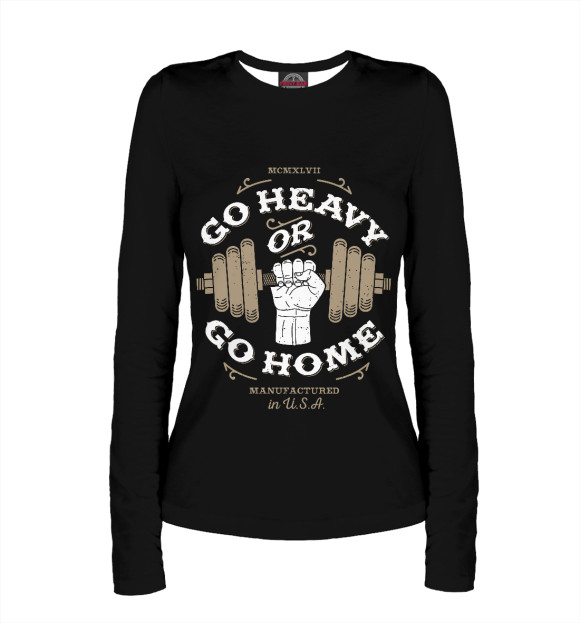 Женский лонгслив с изображением Powerlifting цвета Белый