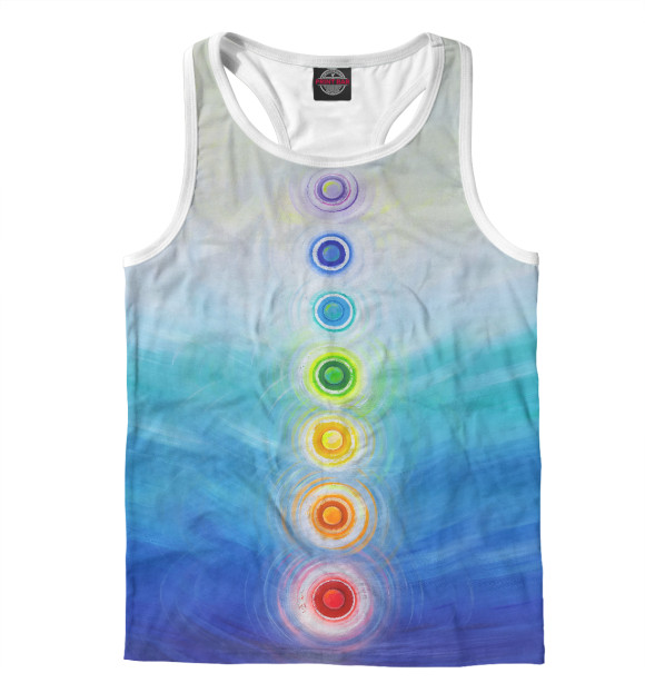 Мужская майка-борцовка с изображением Чакры цвета Белый