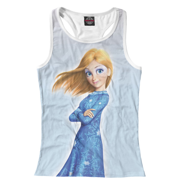Женская майка-борцовка с изображением Снежная королева цвета Белый