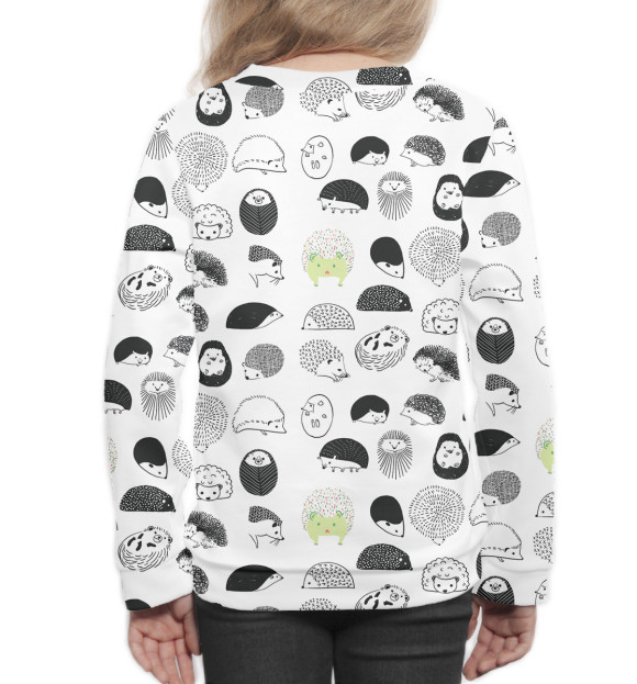 Свитшот для девочек с изображением Ёжики цвета Белый