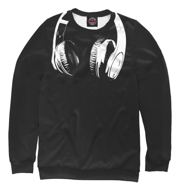 Свитшот для девочек с изображением Headphones цвета Белый