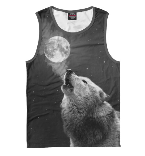 

Майки Print Bar, Белый, Волк одиночка