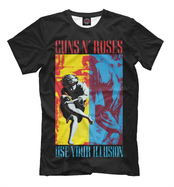 Мужская футболка с изображением Guns N' Roses цвета Черный