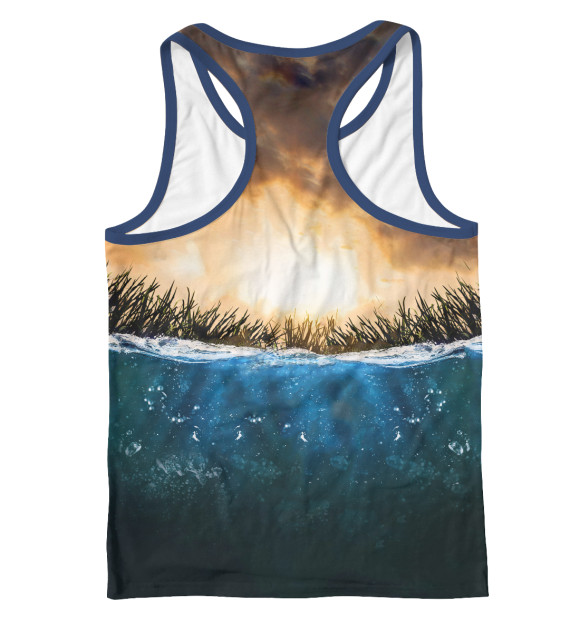 Мужская майка-борцовка с изображением На Рыбалке цвета Белый