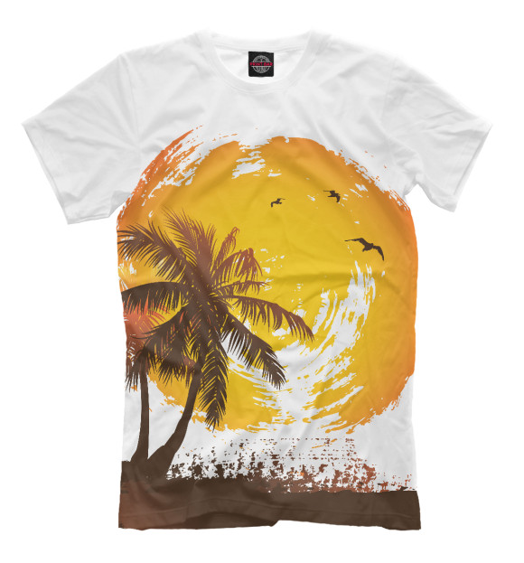 Мужская футболка с изображением Bright sun цвета Молочно-белый