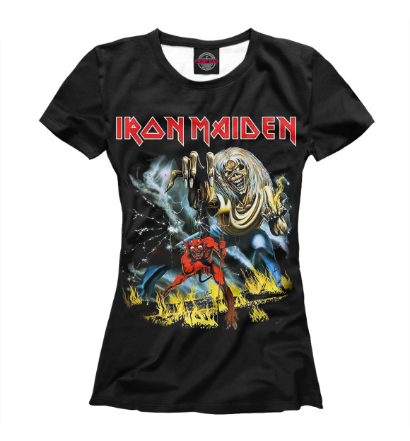 Футболка для девочек с изображением Iron Maiden цвета Белый