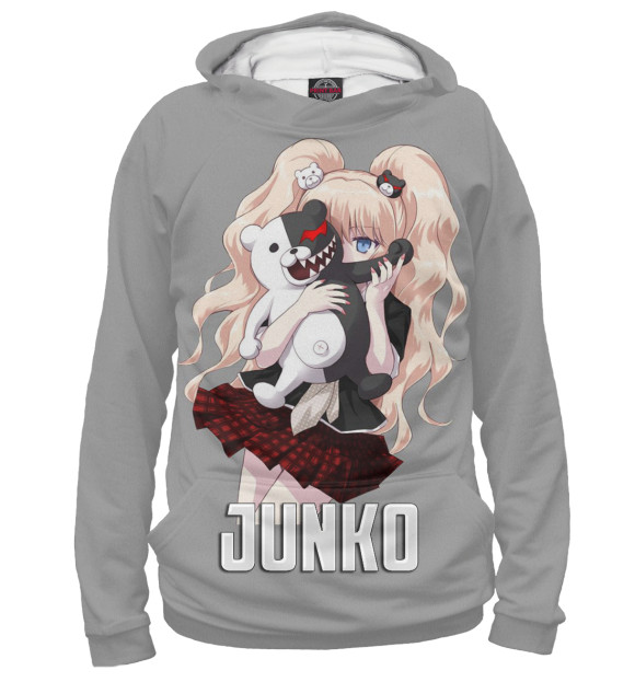 Женское худи с притом Junko цвета Белый Женское худи с изображением Junko цвета Белый
