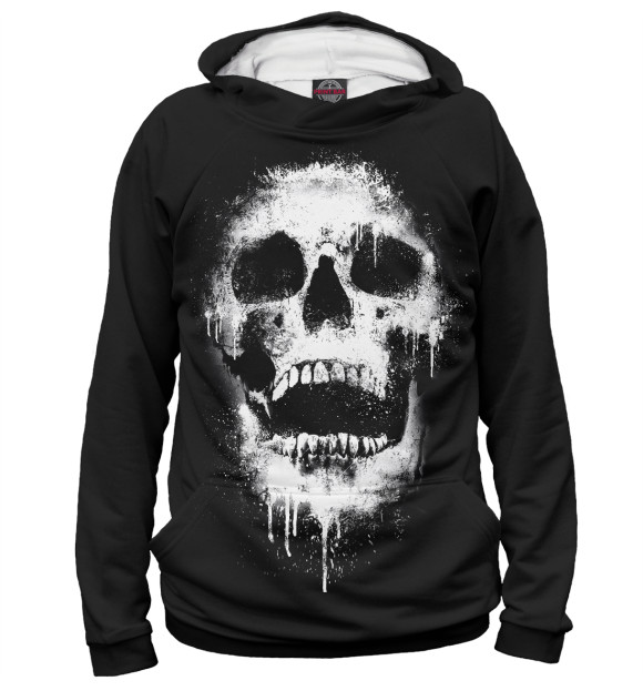 Женское худи с изображением Evil Skull цвета Белый