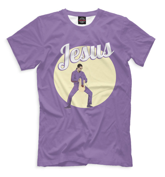 Футболка для мальчиков с изображением Большой Лебовски: Иисус цвета Серый