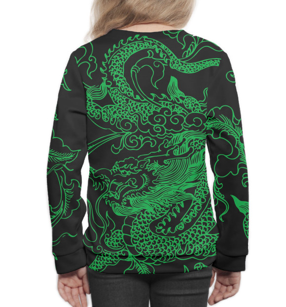 Свитшот для девочек с изображением Dragons цвета Белый