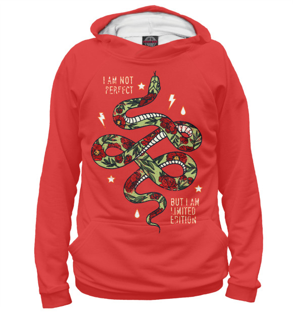 Мужское худи с изображением I am not perfect, but I am limited edition цвета Белый