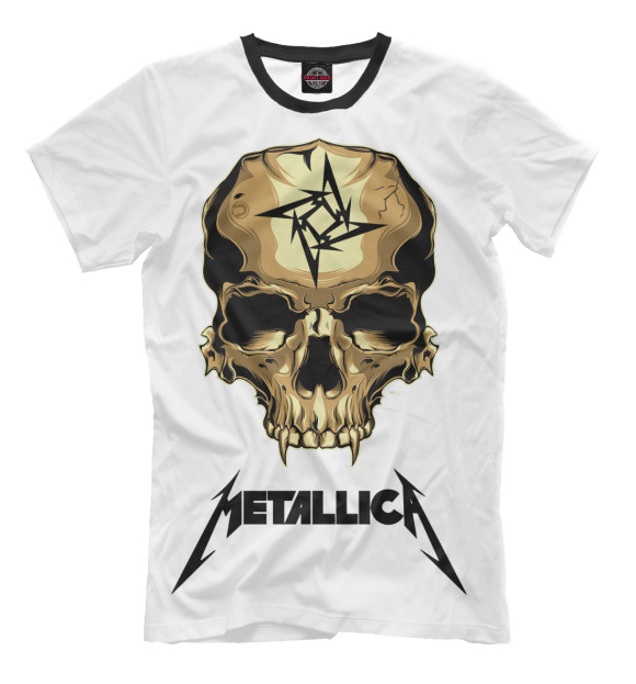 Мужская футболка с изображением Metallica Skull цвета Молочно-белый